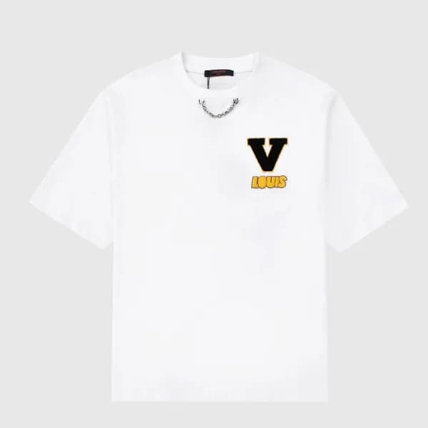 루이비통 남자 크루넥 화이트 반팔티 - Unisex White Tshirts - lou03… - 1