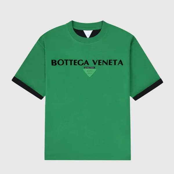 보테가 남자 크루넥 그린 반팔티 - Unisex Green Tshirts - bot0220… - 1