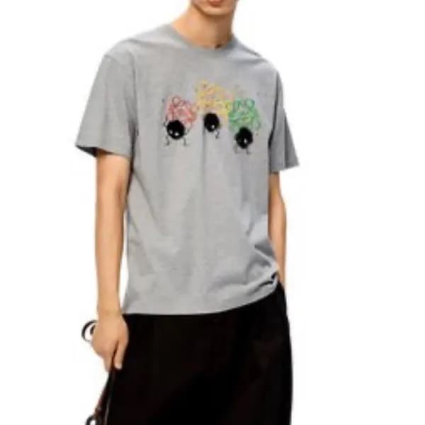 로에베 남자 이니셜 그레이 반팔티 - Unisex Gray Tshirts - loe0558… - 1