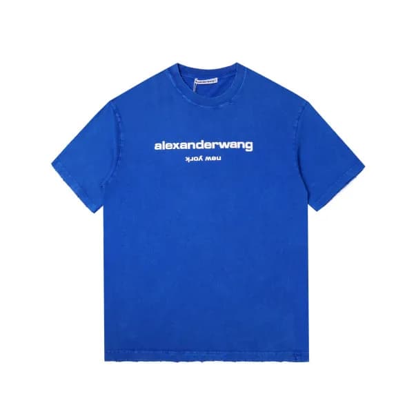 알렉산더왕 남성 이니셜 블루 반팔티 - Mens Blue Tshirts - alx0193x - 1