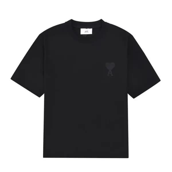 아미 여성 크루넥 블랙 반팔티 - Womens Black Tshirts - ami0268x - 1