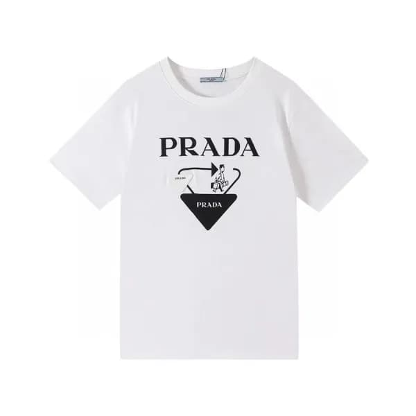 프라다 남성 크루넥 화이트 반팔티 - Mens White Tshirts - Pra02601… - 1