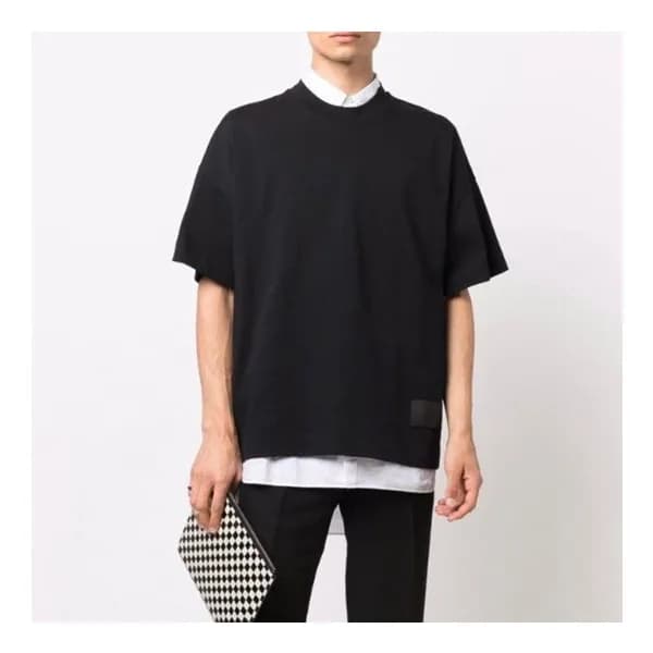 아미 남성 크루넥 블랙 반팔티 - Mens Black Tshirts - ami0292x - 1