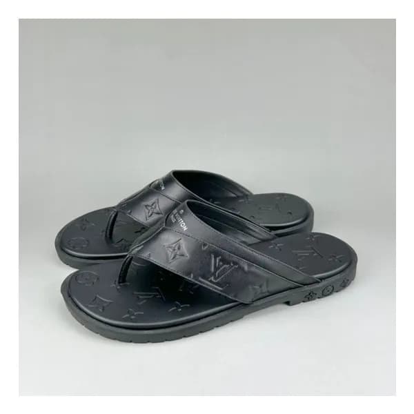 루이비통 남성 이니셜 블랙 슬리퍼 - Mens Black Slippers - lou0423… - 1