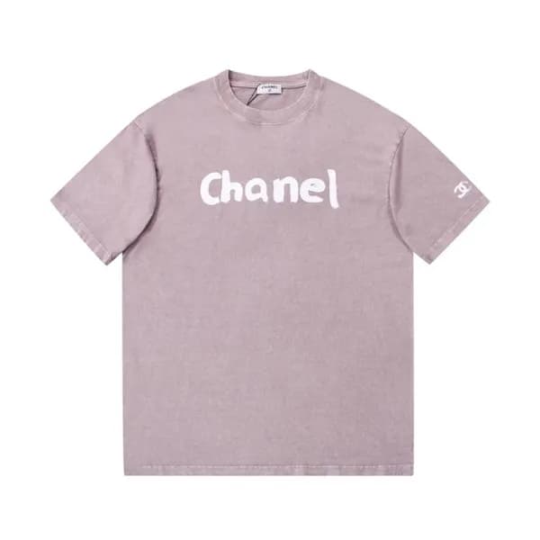 샤넬 남/녀 크루넥 핑크 반팔티 - Unisex Pink Tshirts - chl0896x - 1