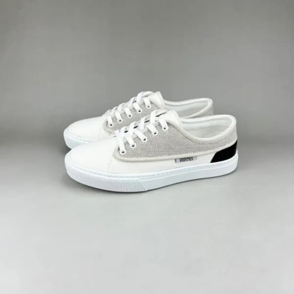 에르메스 남성 클래식 화이트 스니커즈 - Mens White Sneakers - her08… - 1