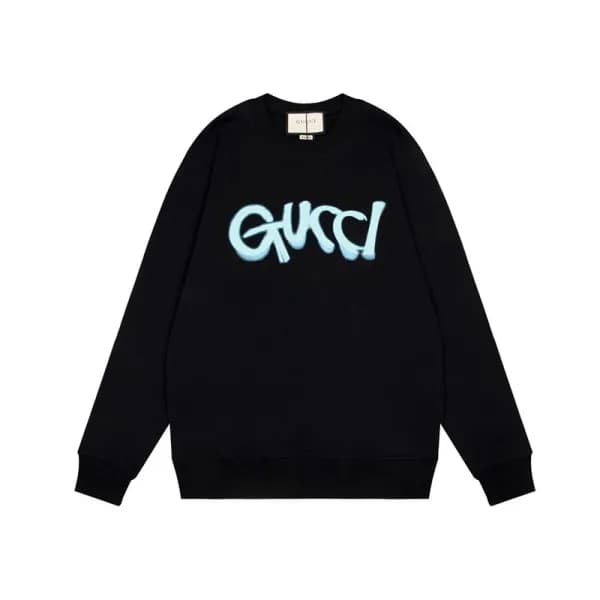 구찌 남/녀 캐쥬얼 블랙 맨투맨 - Unisex Black Tshirts - Guc0503… - 1
