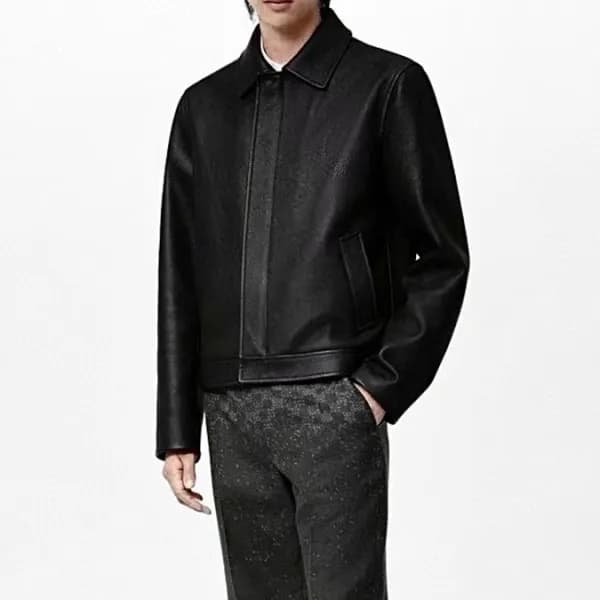 루이비통 남성 블랙 가죽 자켓 - Mens Black Jackets - lou05198x - 1