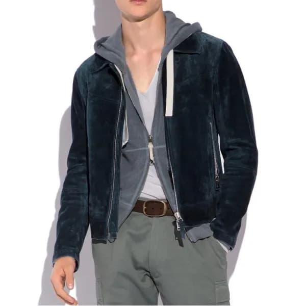 톰포드 남성 블루 가죽 자켓 - Mens Blue Jackets - tof0020x - 1