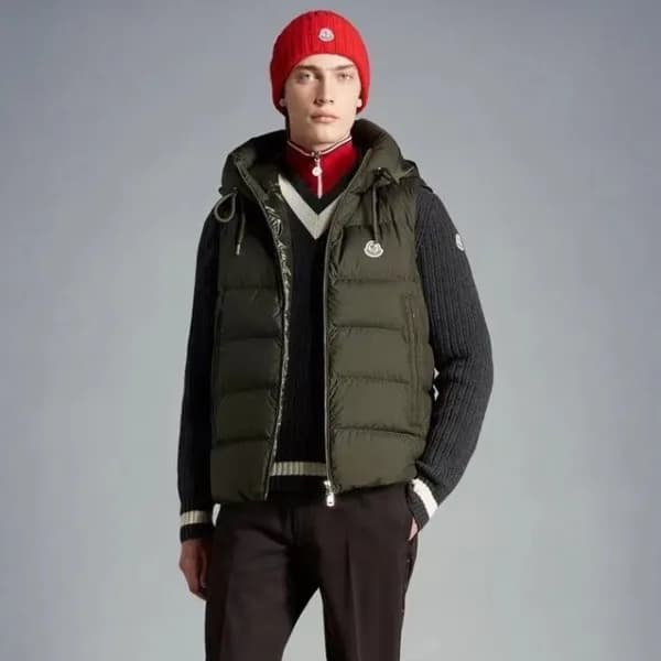 몽클레어 남성 그린 다운 베스트 - Mens Green Vest - moc02512x - 1
