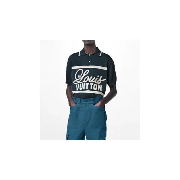 루이비통 남성 블루 폴로 반팔티 - Louis vuitton Mens Blue Polo T… - 1