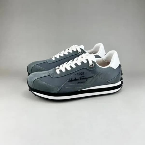 페라가모 남성 그레이 스니커즈 - Ferragamo Mens Gray Sneakers - … - 1
