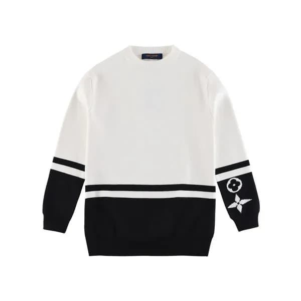 루이비통 남성 화이트 크루넥 니트 - Louis vuitton Mens White Swea… - 1