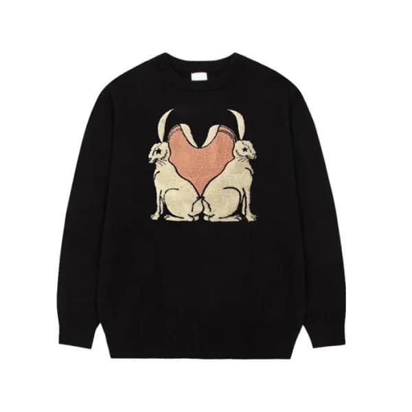 버버리 남성 크루넥 블랙 니트 - Burberry Mens Black Knits - bu2… - 1