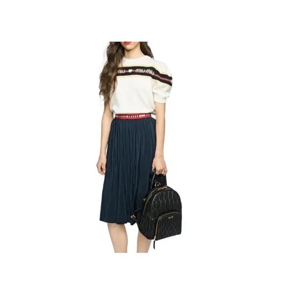 미우미우 여성 블랙 백팩 - MiuMiu Womens Black Backpack - miu… - 1