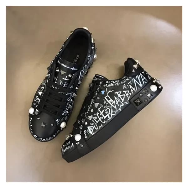 돌체앤가바나 남성 블랙 스니커즈 - Dolc& Gabbana Mens Black Sneak… - 1