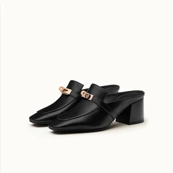 에르메스 여성 블랙 블로썸 뮬 - Hermes Womens Black Blossom - h… - 1