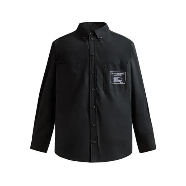 버버리 남성 베이직 블랙 셔츠 - Burberry Mens Black Tshirts - b… - 1