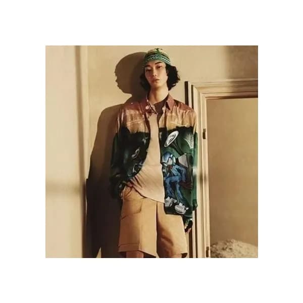 루이비통 남성 그린 셔츠 - Louis vuitton Mens Green Tshirts -… - 1
