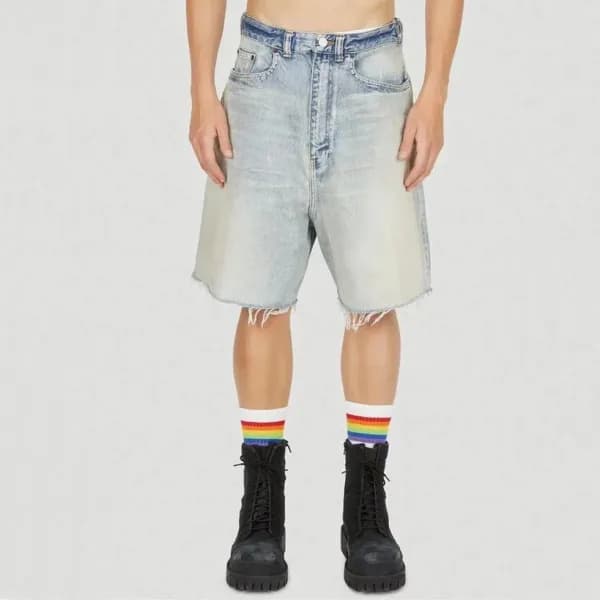 발렌시아가 남성 블루 반바지 - Balenciaga Mens Blue Half-pants … - 1