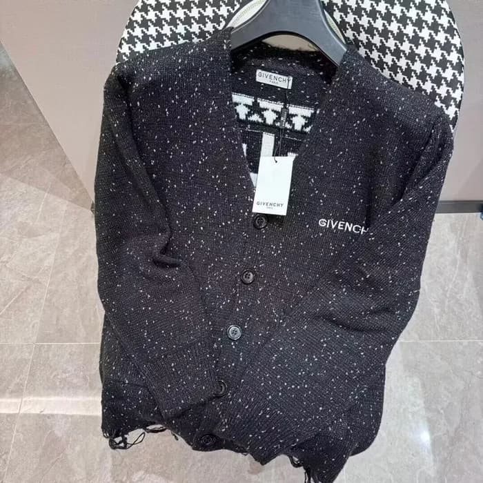 지방시 남성 베이직 블랙 가디건 - Givenchy Mens Black Cardigan -… - 1