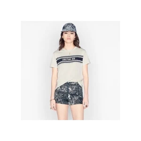 디올 여성 화이트 반팔 티셔츠 - Dior Womens White Tshirts - di6… - 1
