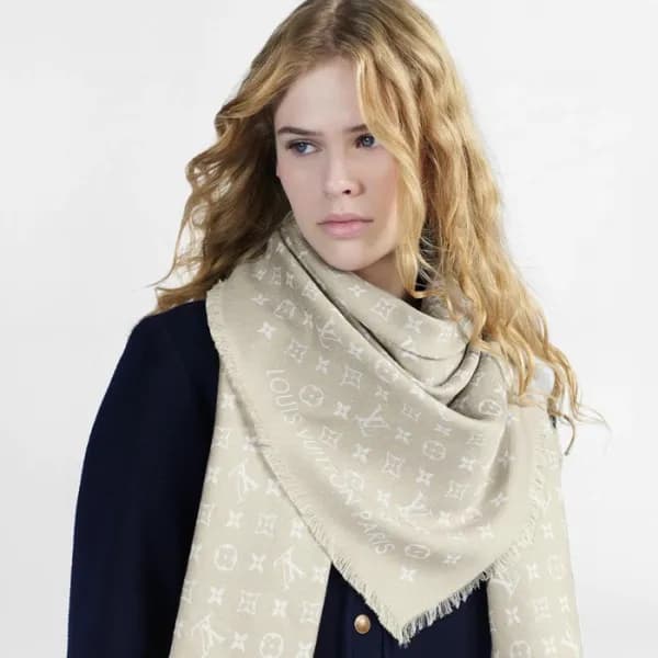 루이비통 여성 베이지 머플러 - Louis vuitton Womens Beige Muffl… - 1