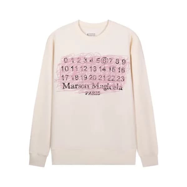 메종 마르지엘라 남성 아이보리 맨투맨 - Maison Margiela Mens Ivory … - 1