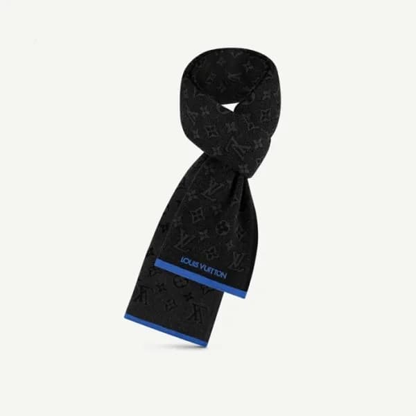 루이비통 남성 블랙 머플러 - Louis vuitton Mens Black Muffler … - 1