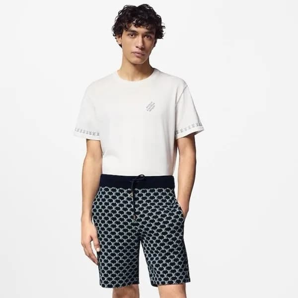 루이비통 남성 화이트 반팔티 - Louis vuitton Mens White Short s… - 1