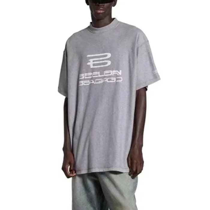 발렌시아가 남성 그레이 반팔 티셔츠 - Balenciaga Mens Gray Tshirts… - 1
