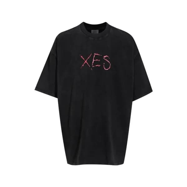 베트멍 남/녀 블랙 반팔 티셔츠 - Vetements Unisex Black Tshirts… - 1