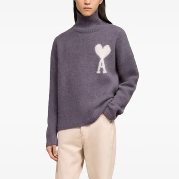 아미 남/녀 터틀넥 니트웨어 - Ami Unisex Turtle-neck Knitwear … - 1