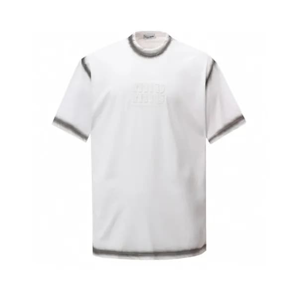 미우미우 남성 라운드 반팔 티셔츠 - Miumiu Mens Round Tshirt - mi… - 1