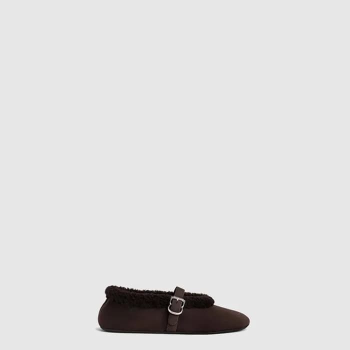 알라이아 여성 메리노 시어링 발레 플랫 슈즈 - Alaia Womens Merino She… - 1