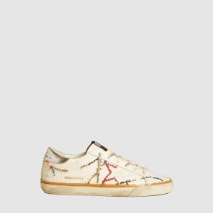 골든구스 남/녀 메탈릭 레더 힐탭 슈퍼스타 - Golden Goose Unisex Meta…
