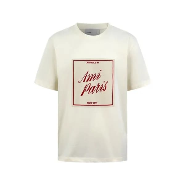 아미 남성 파리 프린트 티셔츠 - Ami Mens Paris Print Tshirt - a… - 1