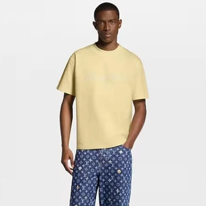 루이비통 남성 자수 시그니처 반팔 티셔츠 - Louis vuitton Mens Embroi… - 1