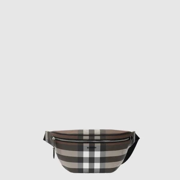 버버리 남성 체크 레더 범백 - Burberry Mens Check Leather Bum … - 1