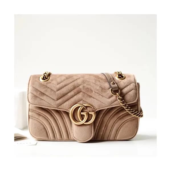 Gucci GG Marmont Matlase Velvet Women Shoulder Bag… - 1
