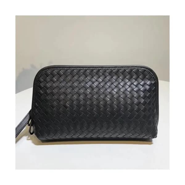 Bottega Veneta Leather Black Hand Bag,25cm - 보테가 베… - 1