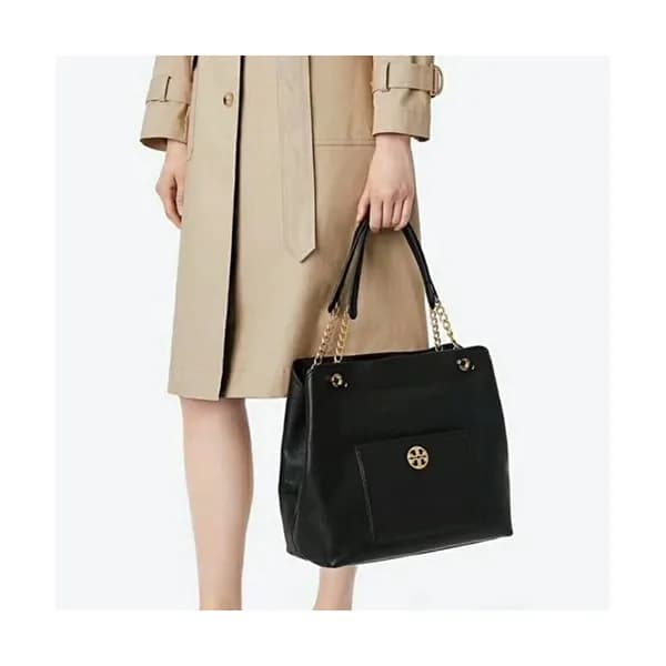 Tory Burch Leather Chelsea Slouchy Tote Shoulder B… - 1