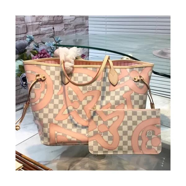 Louis Vuitton Never Full Damier Azur Monogram Tote… - 1