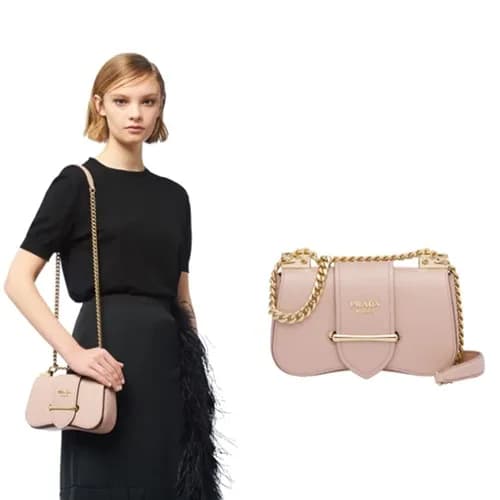 Prada 2019 Sidonie Saffiano Chain Shoulder Bag,21.… - 1