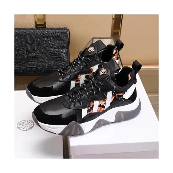 Versace 2020 Mens Leather Sneakers - 베르사체 2020 남성용… - 1