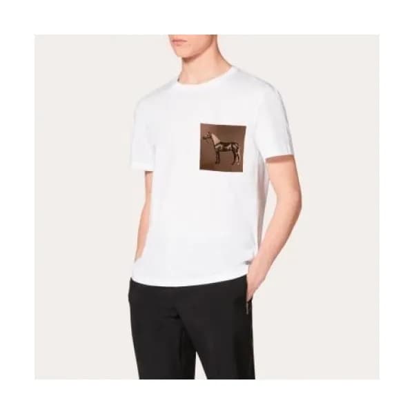 Hermes 2020 Mens Crew-neck Silket Short Sleeved Ts… - 1