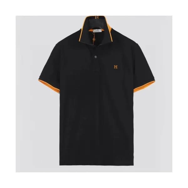 Hermes 2020 Mens Crew-neck Silket Short Sleeved Po… - 1