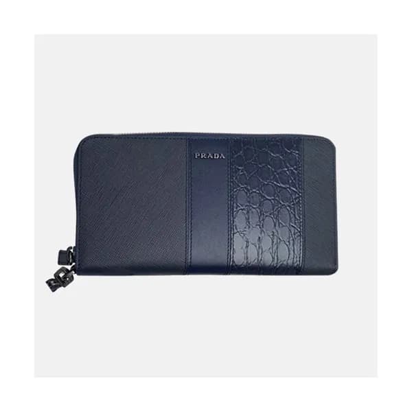 Prada 2020 Saffiano Mens Zip Round Wallet, 2ML028 … - 1