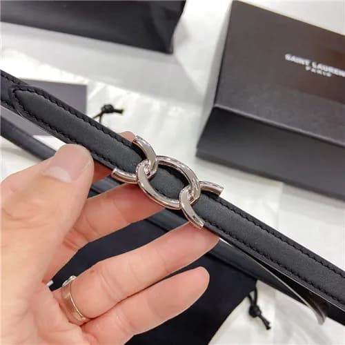 Saint Laurent 2021 Women's Leather Belt,1.3cm … - 1