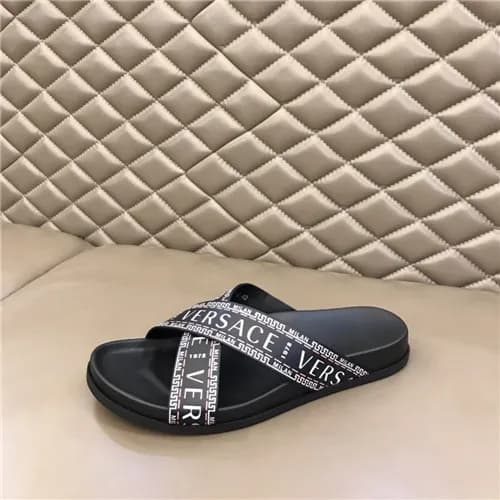 Versace 2021 Men's Leather Slipper,VERS0591 - … - 1